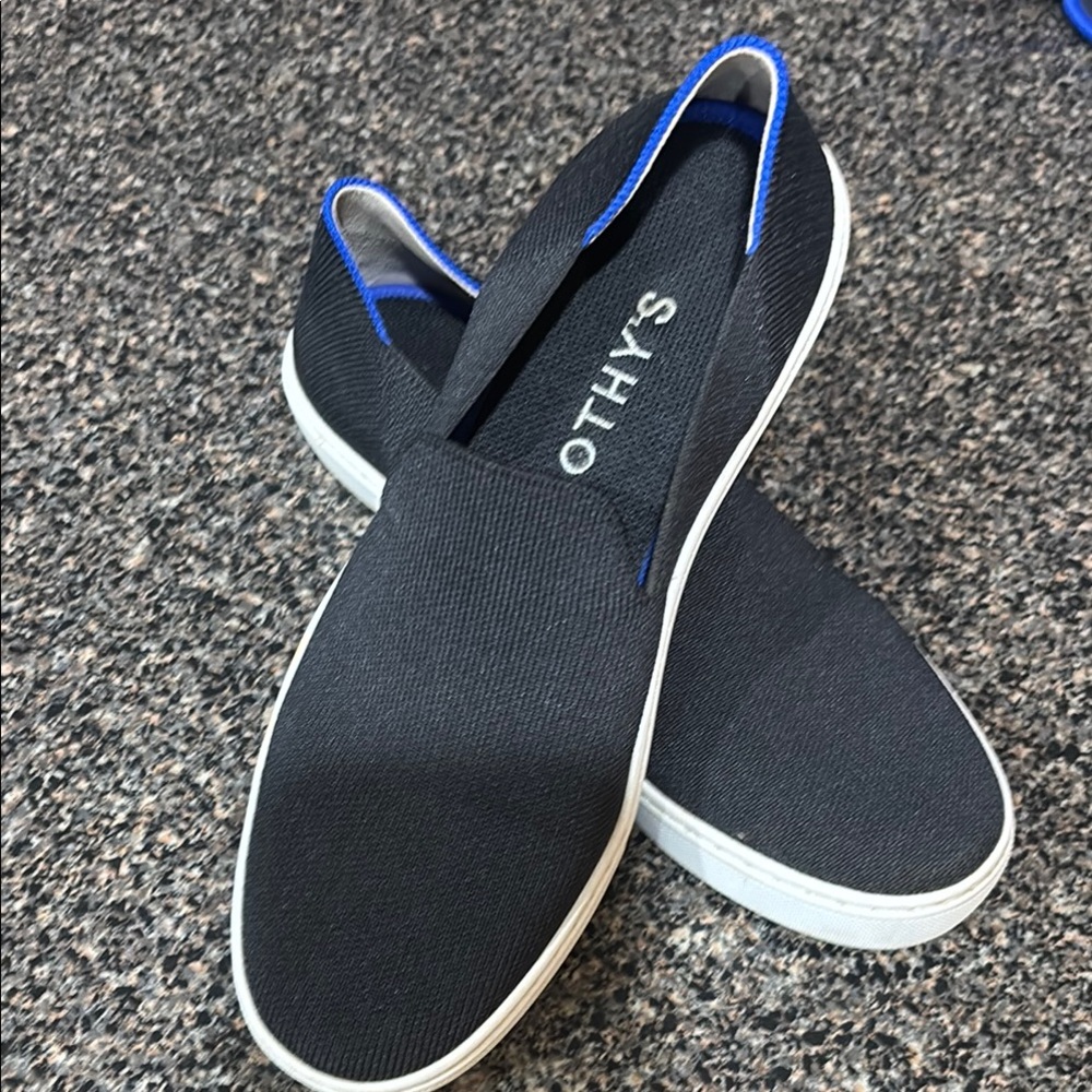 Rothy’s black slip ons with insoles